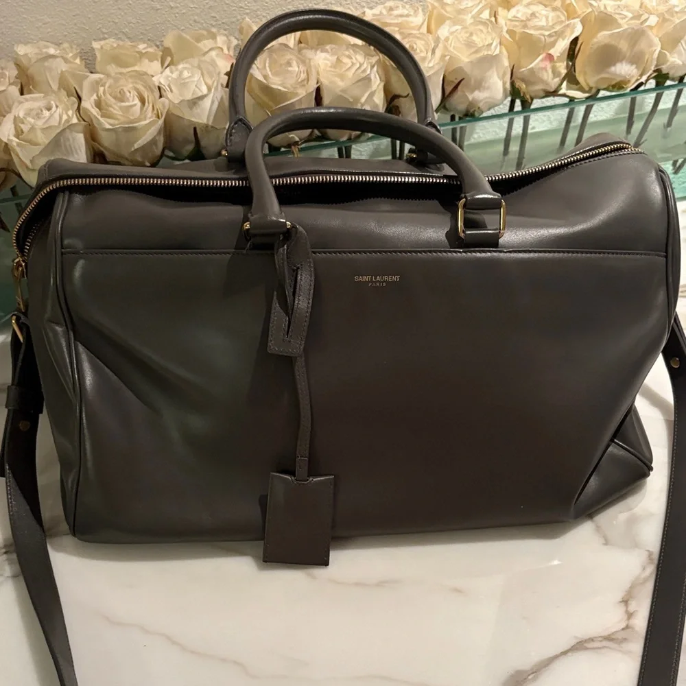 Saint Laurent Charcoal Duffel Bag